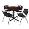 Cain Cain Round Table & Chair Set, Wood, Metal, Plastic Top, Mahogany TB42RNDMH47BK - alternate 1